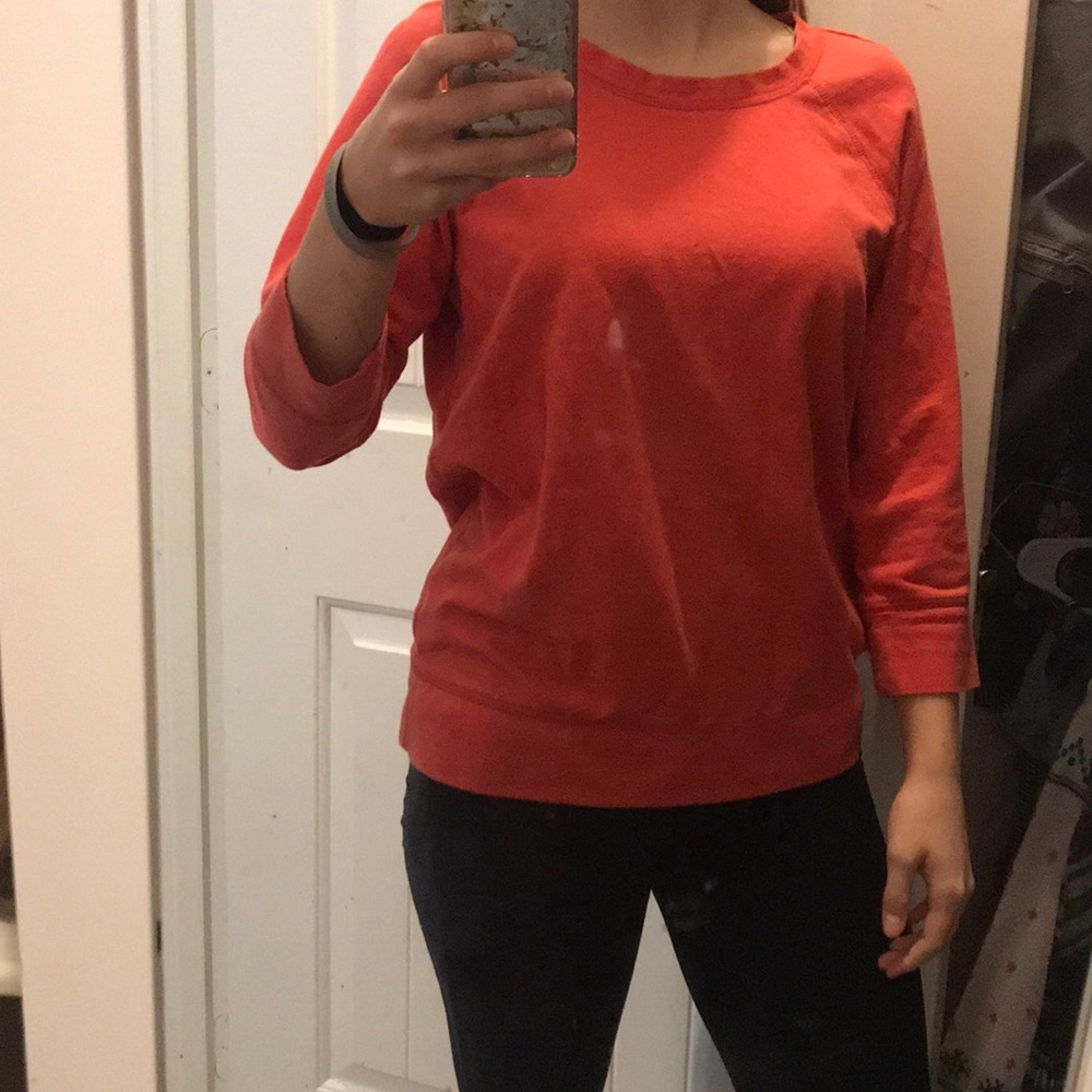 long sleeve orange shirt GAP